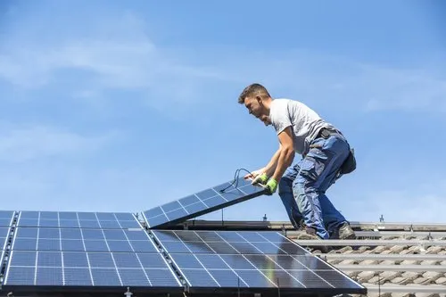 Solar panels on a roof